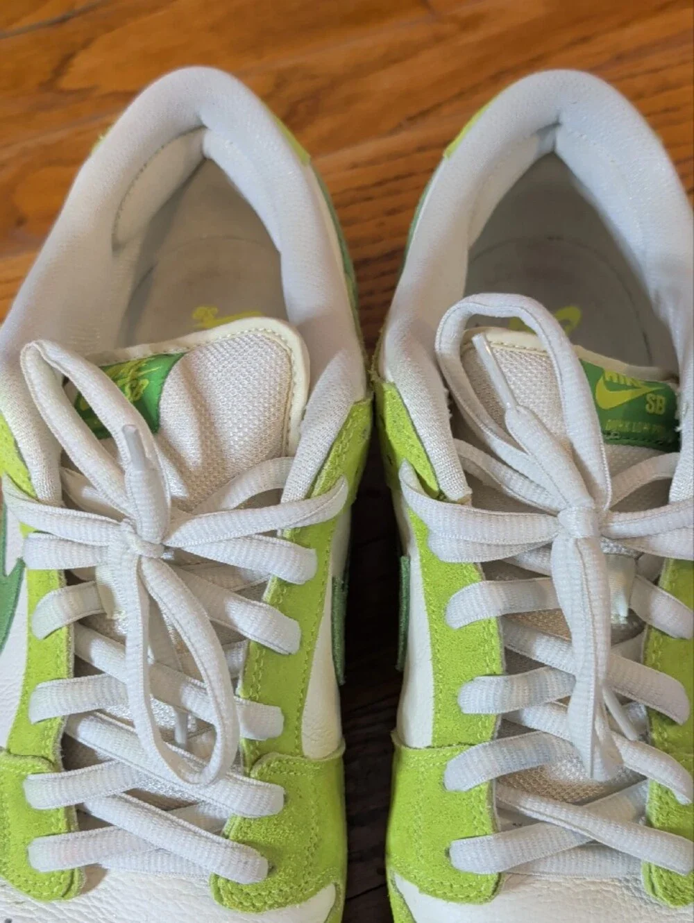 Men's Size15: Nike SB Lime Green and White Casual Sneakers- Men's Athletic Shoes
